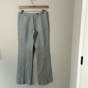 JOSEPH Striped Wide Leg Pants Grey White Pockets France Career Sz XS
